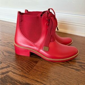 Bernardo Red Lacey rain boots